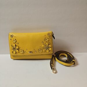 Michael Kors Yellow Floral Crossbody Bag